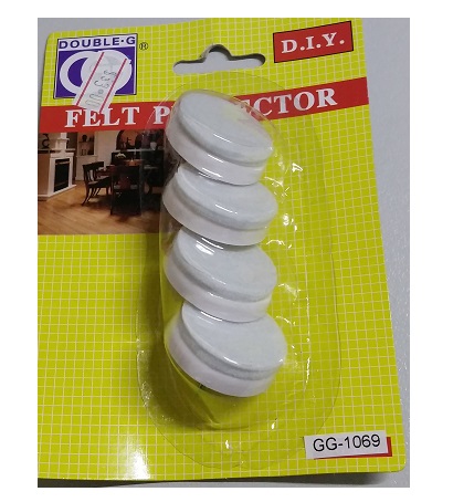 FIXON 1069 4PCS FELT PROTECTOR W NAIL WHITE