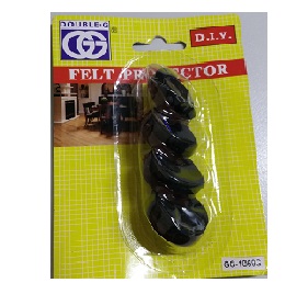 FIXON 1069 4PCS FELT PROTECTOR W NAIL BLACK