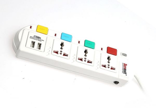 EXTENSION SOCKET W/USB 4W 3M